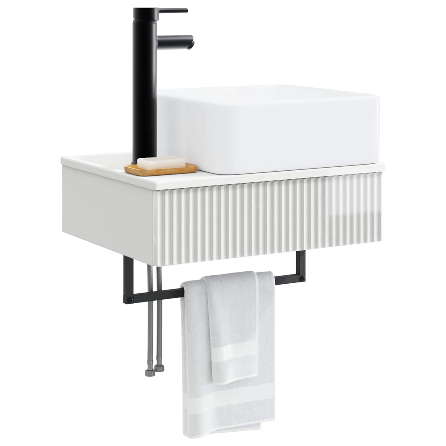 vidaXL Wall-Mounted Wash Basin High Gloss White 50 x 41 x 39 cm