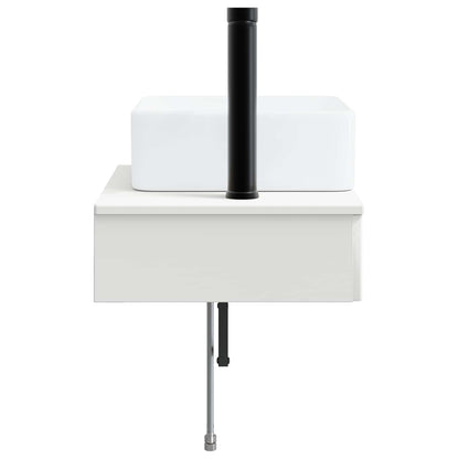 vidaXL Wall-Mounted Wash Basin High Gloss White 50 x 41 x 39 cm