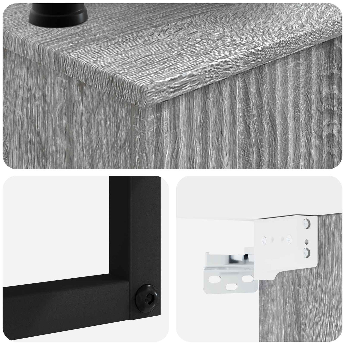 vidaXL Wall-Mounted Wash Basin Grey Sonoma 50 x 41 x 39 cm