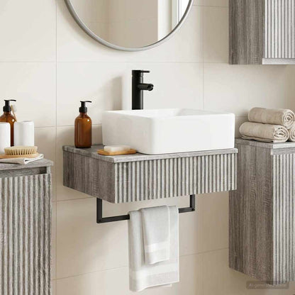 vidaXL Wall-Mounted Wash Basin Grey Sonoma 50 x 41 x 39 cm