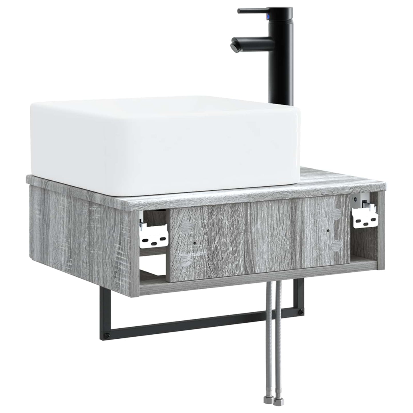 vidaXL Wall-Mounted Wash Basin Grey Sonoma 50 x 41 x 39 cm
