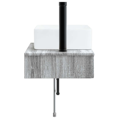 vidaXL Wall-Mounted Wash Basin Grey Sonoma 50 x 41 x 39 cm