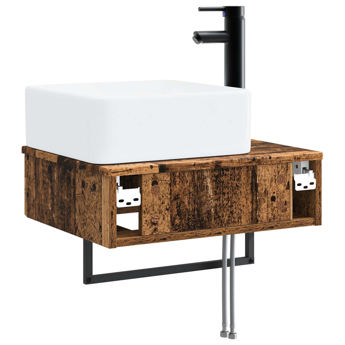 vidaXL Wall-Mounted Wash Basin Old Wood 50 x 41 x 39 cm