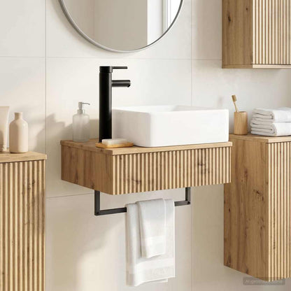 vidaXL Wall-Mounted Wash Basin Artisan Oak 50 x 41 x 39 cm