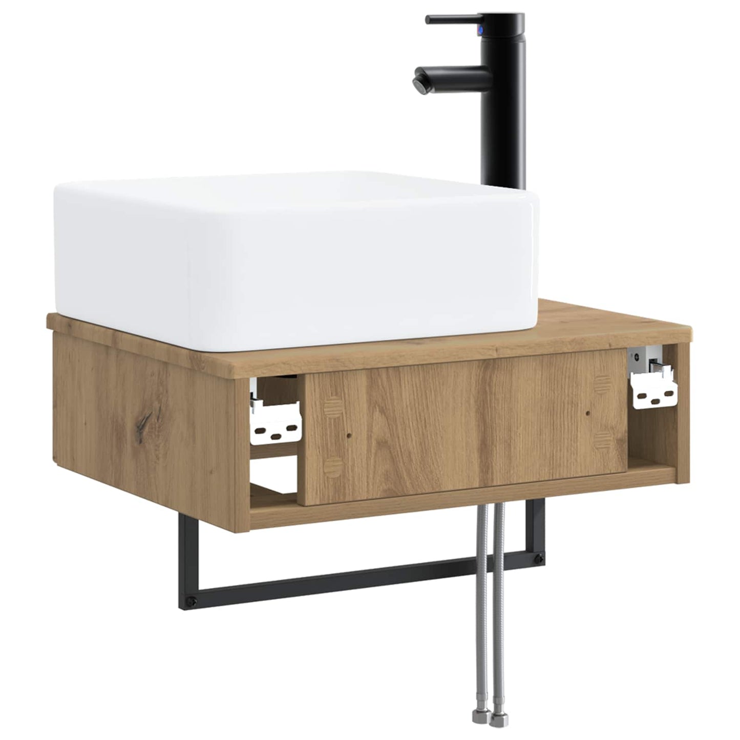 vidaXL Wall-Mounted Wash Basin Artisan Oak 50 x 41 x 39 cm
