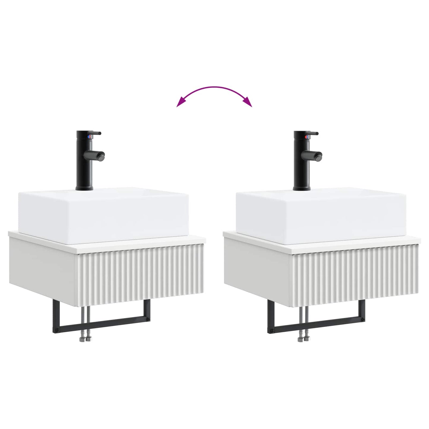 vidaXL Wall-Mounted Wash Basin White 40 x 41 x 39 cm Engineered Wood
