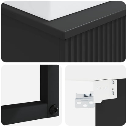 vidaXL Wall-Mounted Wash Basin Black 40 x 41 x 39 cm Engineered Wood
