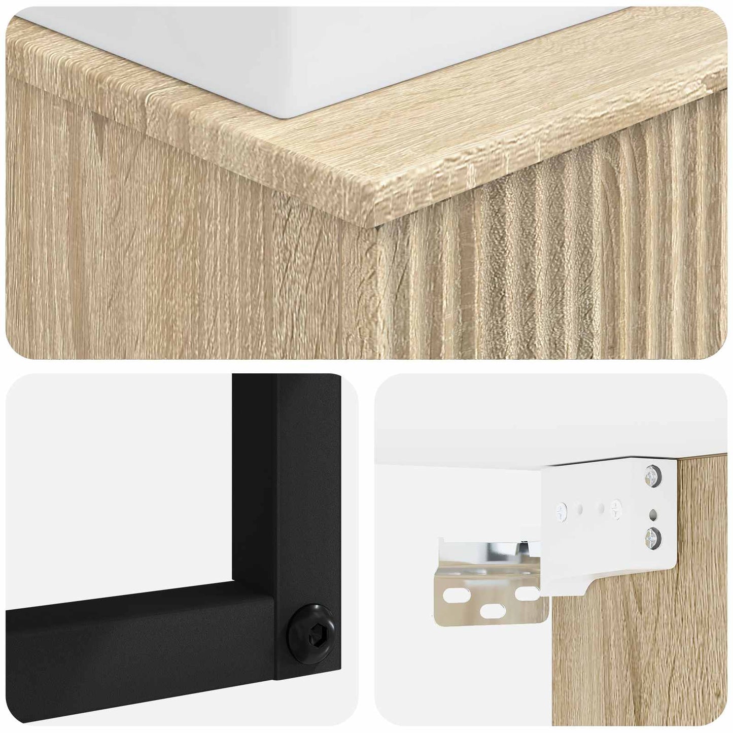 vidaXL Wall-Mounted Wash Basin Sonoma Oak 40 x 41 x 39 cm