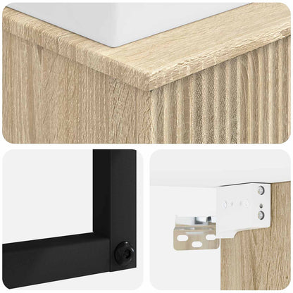vidaXL Wall-Mounted Wash Basin Sonoma Oak 40 x 41 x 39 cm