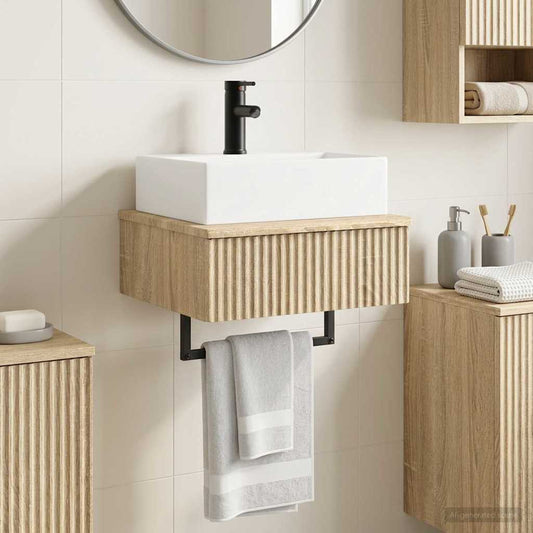 vidaXL Wall-Mounted Wash Basin Sonoma Oak 40 x 41 x 39 cm
