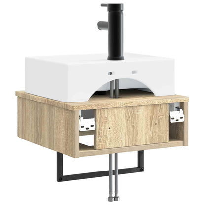 vidaXL Wall-Mounted Wash Basin Sonoma Oak 40 x 41 x 39 cm