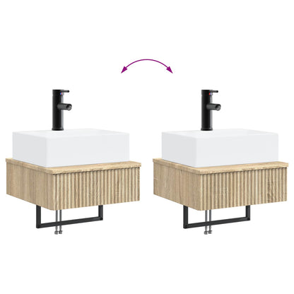 vidaXL Wall-Mounted Wash Basin Sonoma Oak 40 x 41 x 39 cm