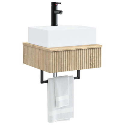 vidaXL Wall-Mounted Wash Basin Sonoma Oak 40 x 41 x 39 cm