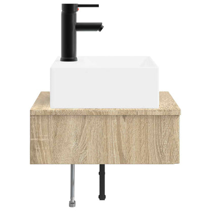 vidaXL Wall-Mounted Wash Basin Sonoma Oak 40 x 41 x 39 cm