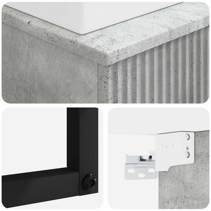 vidaXL Wall-Mounted Wash Basin Concrete Grey 40 x 41 x 39 cm