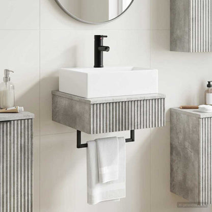 vidaXL Wall-Mounted Wash Basin Concrete Grey 40 x 41 x 39 cm