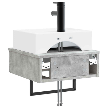 vidaXL Wall-Mounted Wash Basin Concrete Grey 40 x 41 x 39 cm