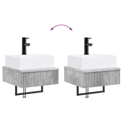 vidaXL Wall-Mounted Wash Basin Concrete Grey 40 x 41 x 39 cm