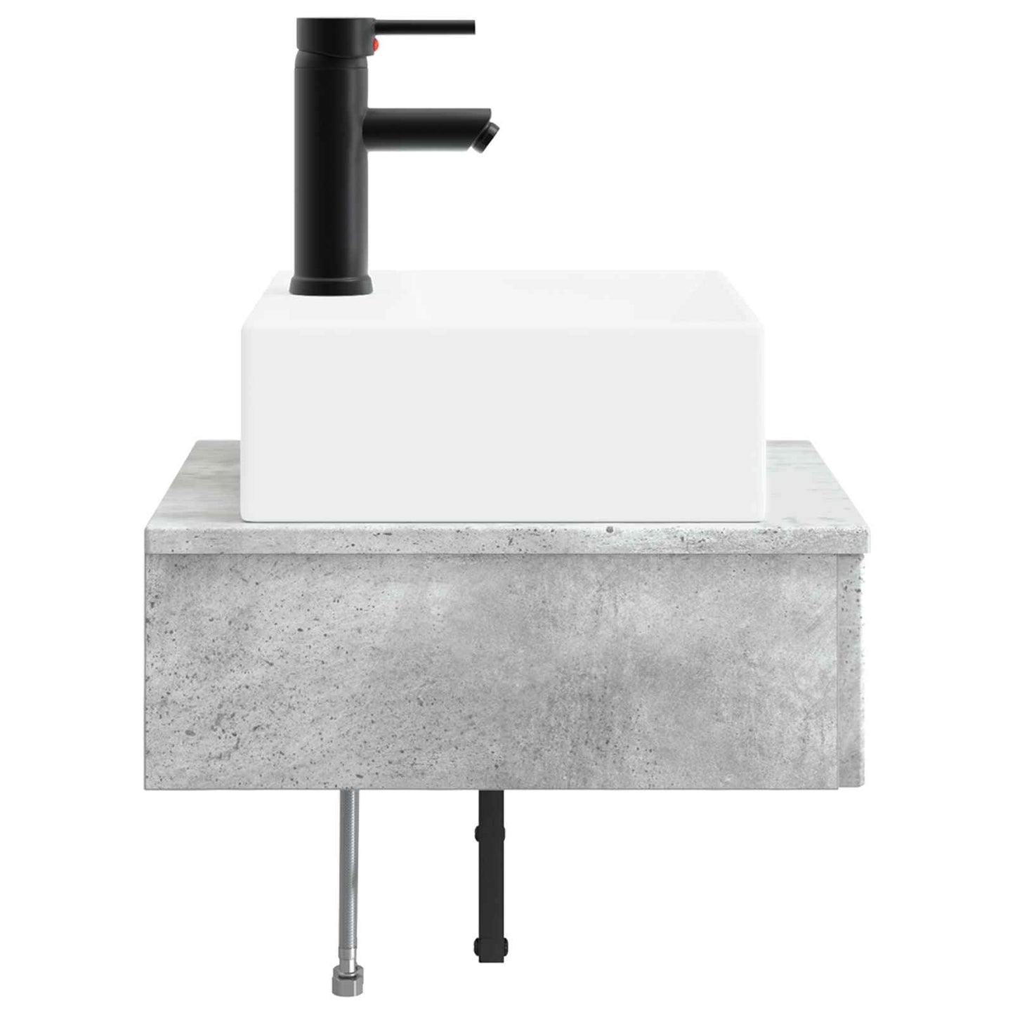 vidaXL Wall-Mounted Wash Basin Concrete Grey 40 x 41 x 39 cm