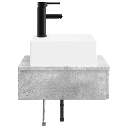 vidaXL Wall-Mounted Wash Basin Concrete Grey 40 x 41 x 39 cm