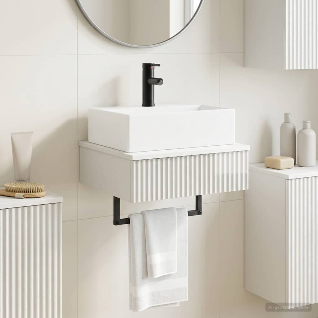 vidaXL Wall-Mounted Wash Basin High Gloss White 40 x 41 x 39 cm