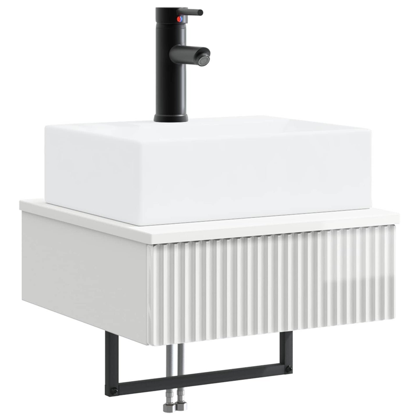 vidaXL Wall-Mounted Wash Basin High Gloss White 40 x 41 x 39 cm