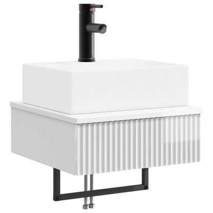 vidaXL Wall-Mounted Wash Basin High Gloss White 40 x 41 x 39 cm