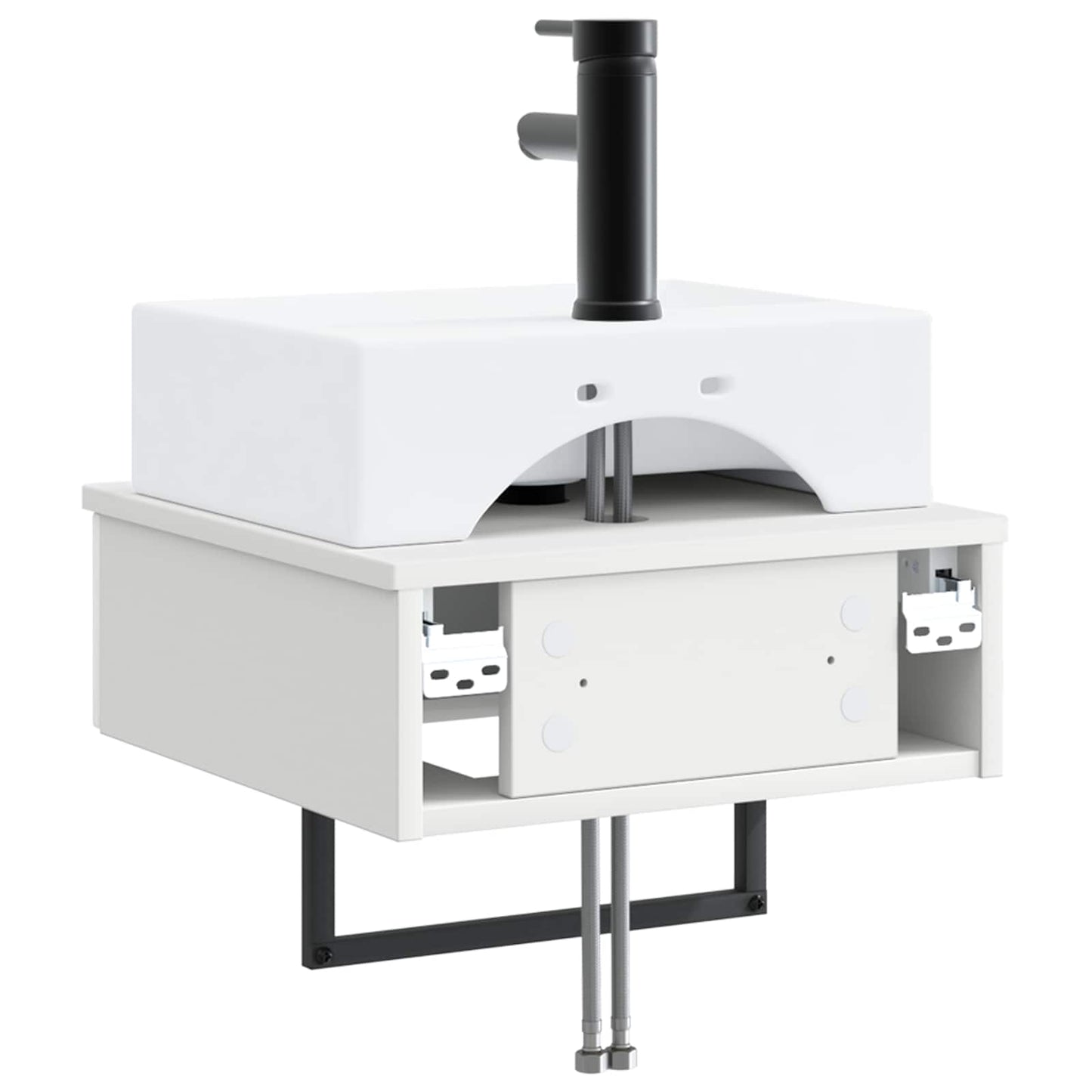 vidaXL Wall-Mounted Wash Basin High Gloss White 40 x 41 x 39 cm
