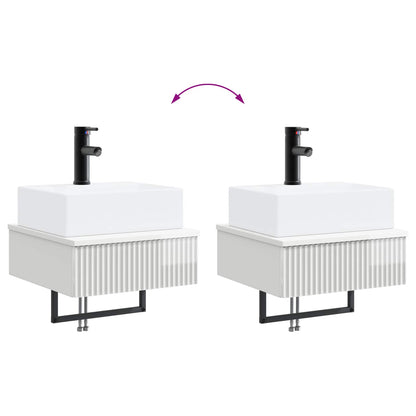 vidaXL Wall-Mounted Wash Basin High Gloss White 40 x 41 x 39 cm