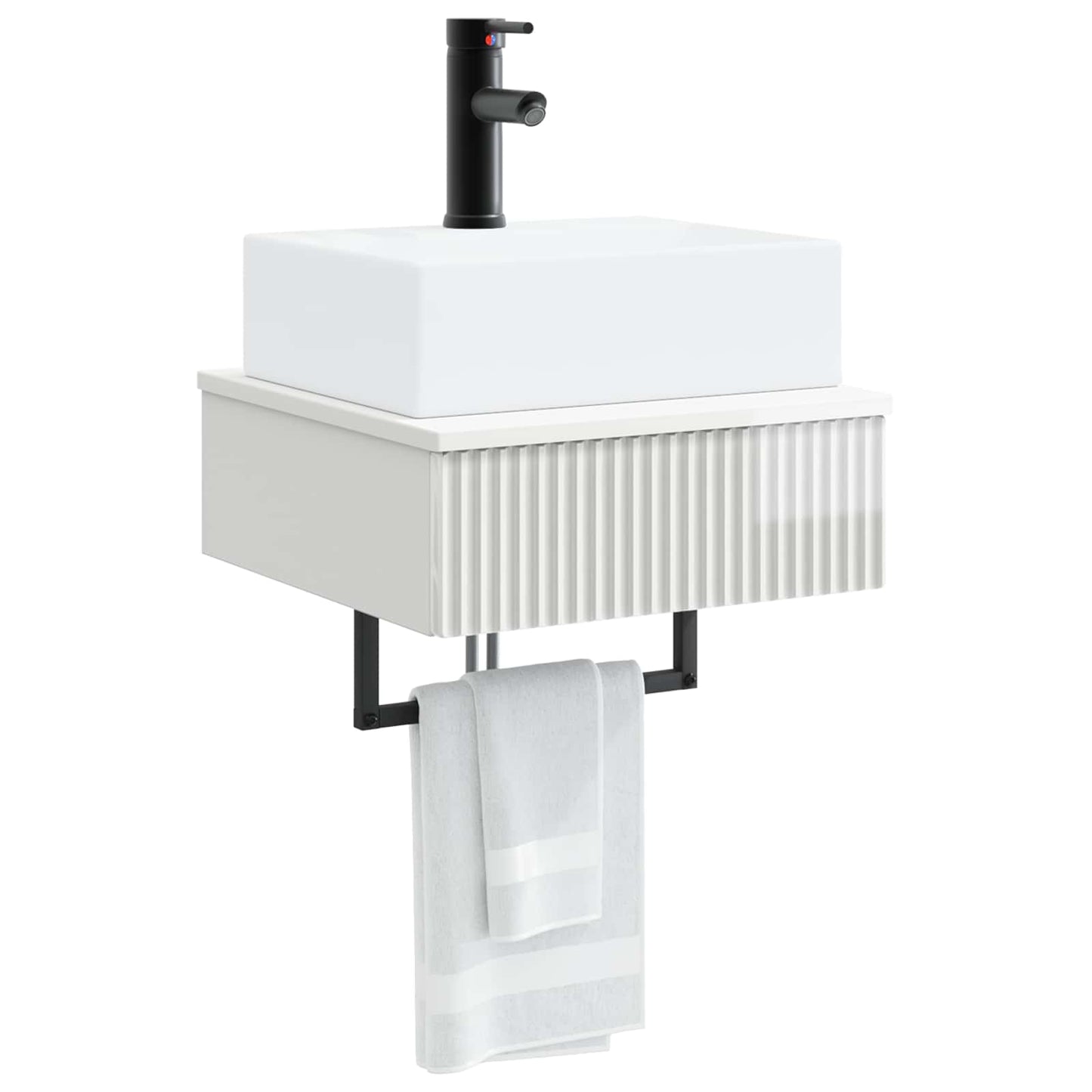 vidaXL Wall-Mounted Wash Basin High Gloss White 40 x 41 x 39 cm