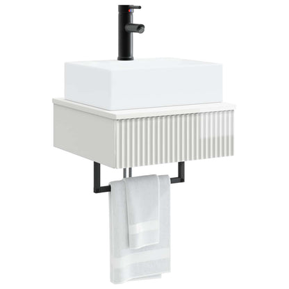 vidaXL Wall-Mounted Wash Basin High Gloss White 40 x 41 x 39 cm