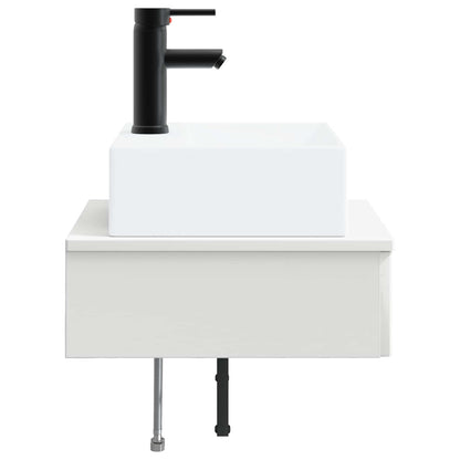 vidaXL Wall-Mounted Wash Basin High Gloss White 40 x 41 x 39 cm