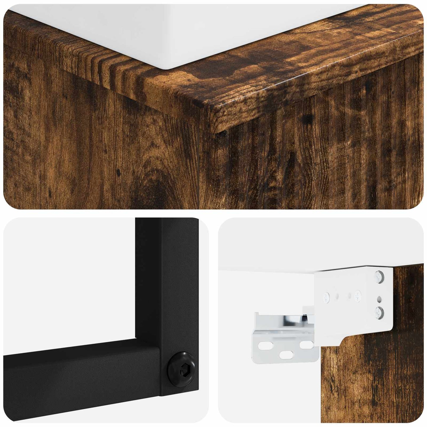 vidaXL Wall-Mounted Wash Basin Smoked Oak 40 x 41 x 39 cm
