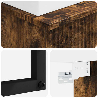vidaXL Wall-Mounted Wash Basin Smoked Oak 40 x 41 x 39 cm