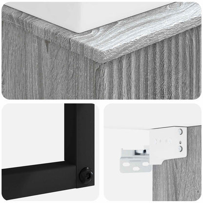 vidaXL Wall-Mounted Wash Basin Grey Sonoma 40 x 41 x 39 cm