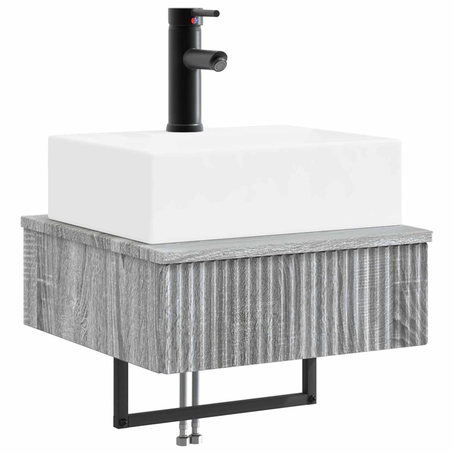 vidaXL Wall-Mounted Wash Basin Grey Sonoma 40 x 41 x 39 cm