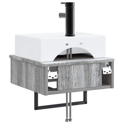 vidaXL Wall-Mounted Wash Basin Grey Sonoma 40 x 41 x 39 cm