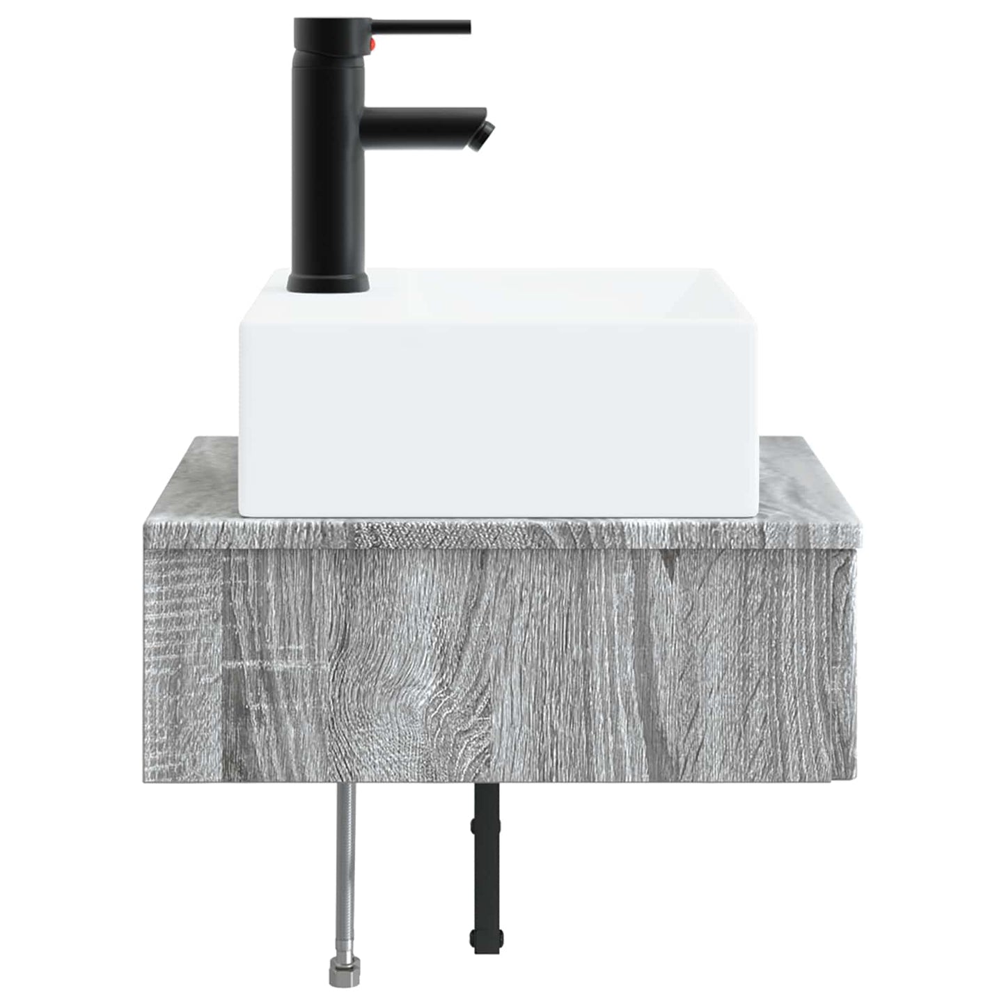 vidaXL Wall-Mounted Wash Basin Grey Sonoma 40 x 41 x 39 cm