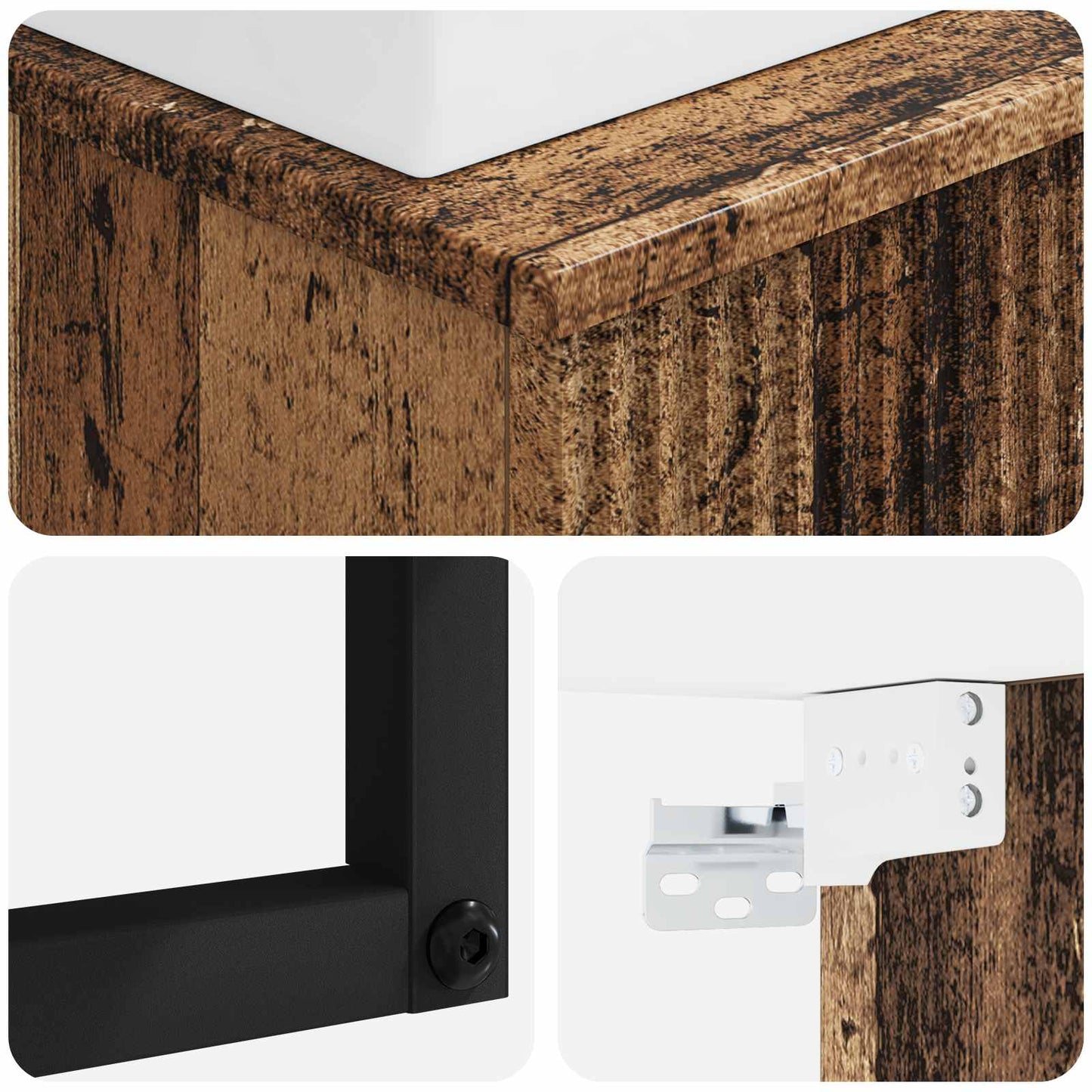 vidaXL Wall-Mounted Wash Basin Old Wood 40 x 41 x 39 cm