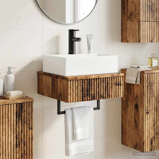 vidaXL Wall-Mounted Wash Basin Old Wood 40 x 41 x 39 cm