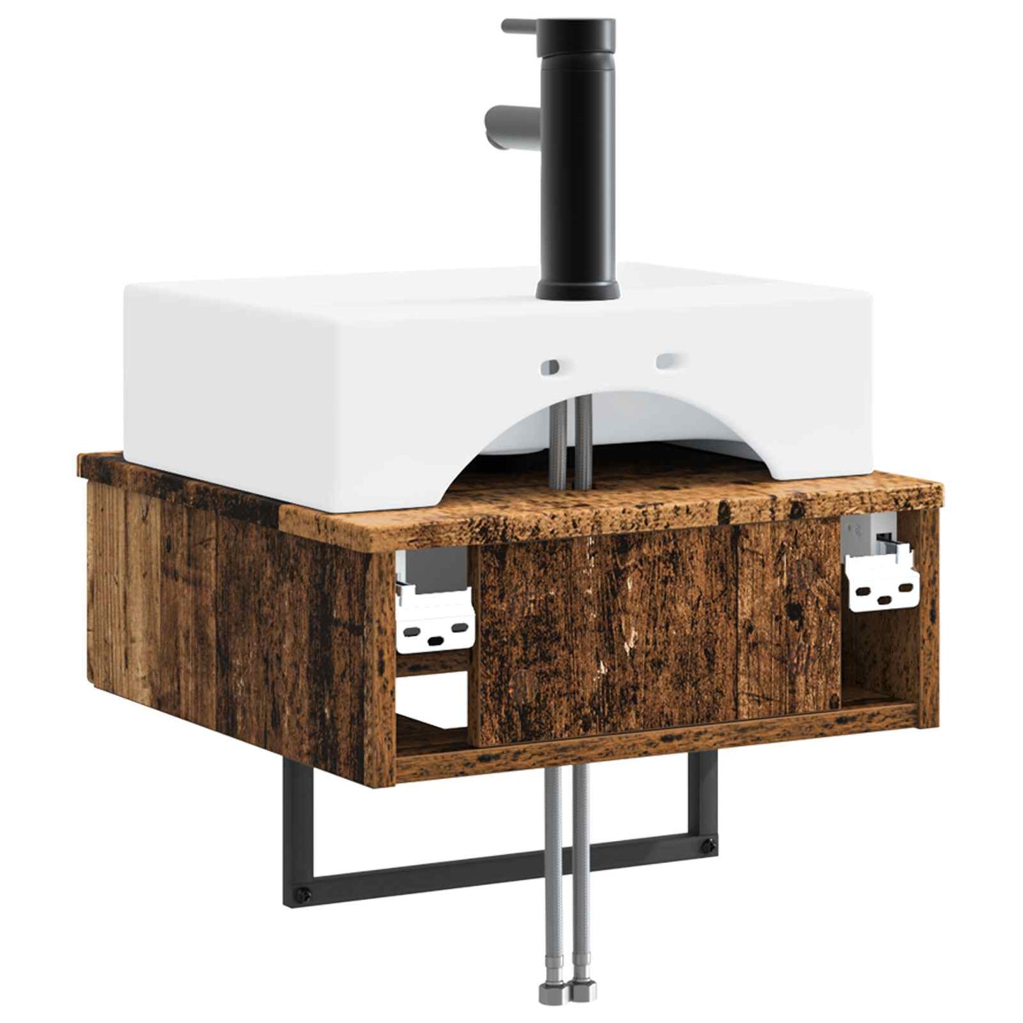 vidaXL Wall-Mounted Wash Basin Old Wood 40 x 41 x 39 cm