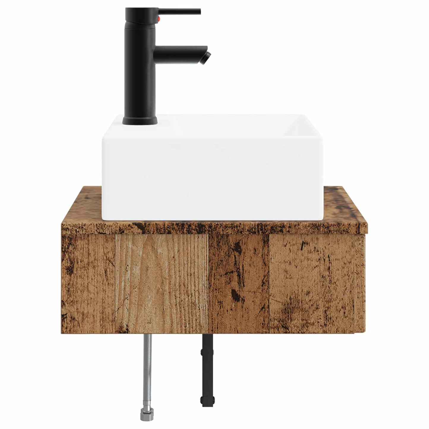 vidaXL Wall-Mounted Wash Basin Old Wood 40 x 41 x 39 cm