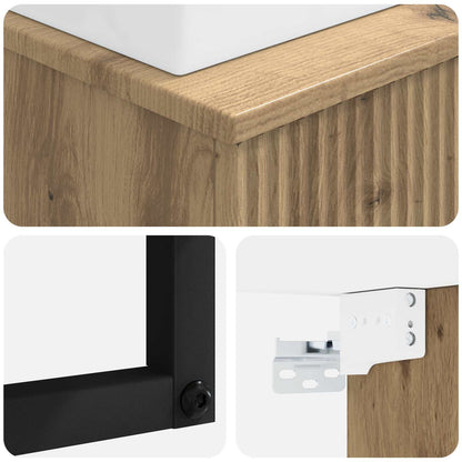 vidaXL Wall-Mounted Wash Basin Artisan Oak 40 x 41 x 39 cm