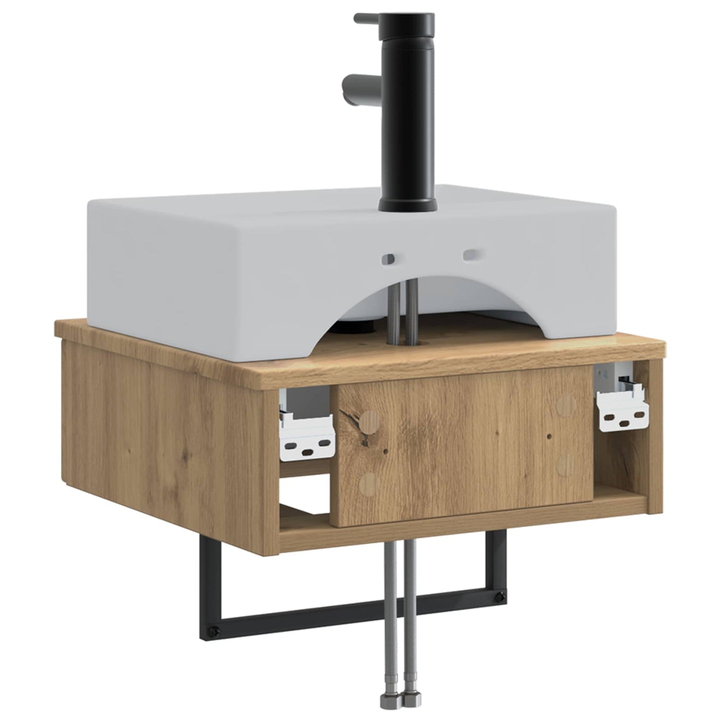 vidaXL Wall-Mounted Wash Basin Artisan Oak 40 x 41 x 39 cm