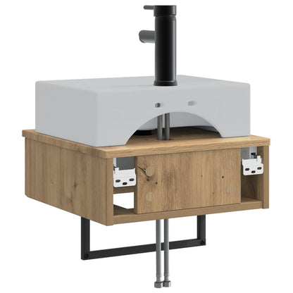 vidaXL Wall-Mounted Wash Basin Artisan Oak 40 x 41 x 39 cm