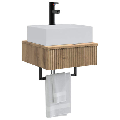 vidaXL Wall-Mounted Wash Basin Artisan Oak 40 x 41 x 39 cm