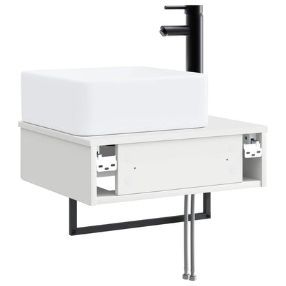 vidaXL Wall-Mounted Wash Basin White 53 x 35 x 39 cm Engineered Wood
