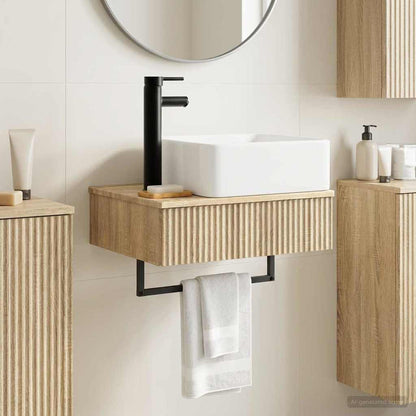 vidaXL Wall-Mounted Wash Basin Sonoma Oak 53 x 35 x 39 cm