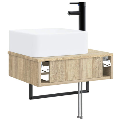 vidaXL Wall-Mounted Wash Basin Sonoma Oak 53 x 35 x 39 cm