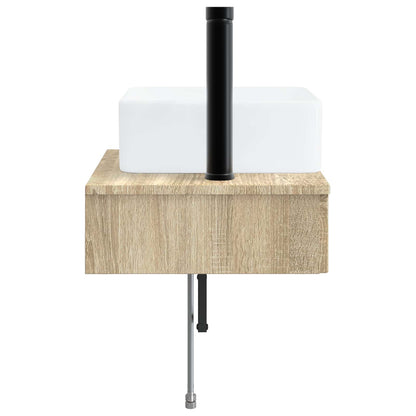 vidaXL Wall-Mounted Wash Basin Sonoma Oak 53 x 35 x 39 cm
